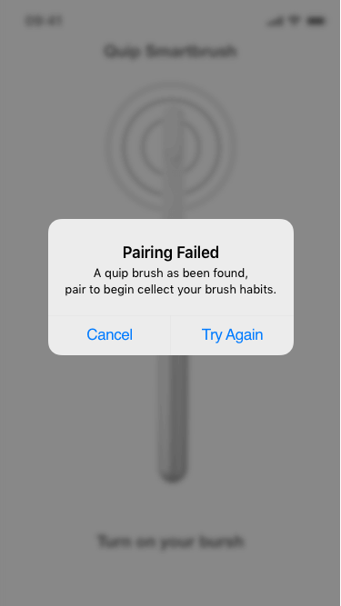 Pairing brush error